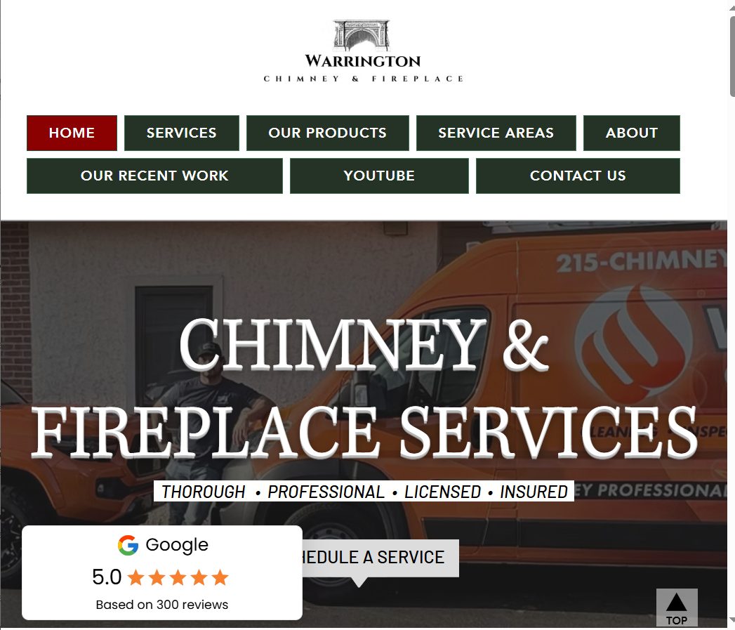 Warrington Fireplace website design by Inwebtify